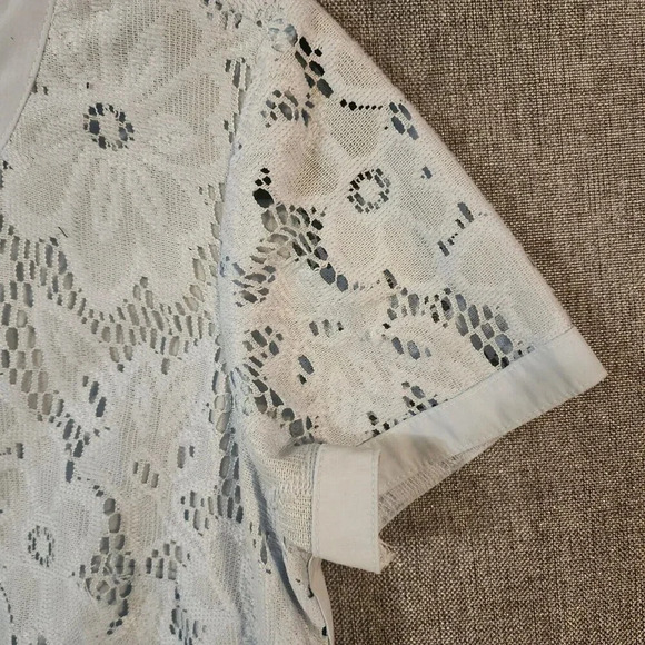 Donna Morgan Mini Dress Women's Size 4 Light Blue Lace Back Zip Short Sleeve - Picture 7 of 9